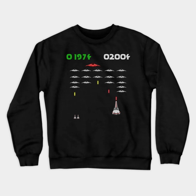 Battlestar Invaders Crewneck Sweatshirt by SimonBreeze